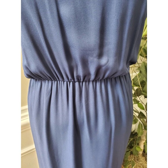 NSR Women's Blue 100% Polyester Halter Neck Sleeveless Long Maxi Dress Size XL - Picture 3 of 12